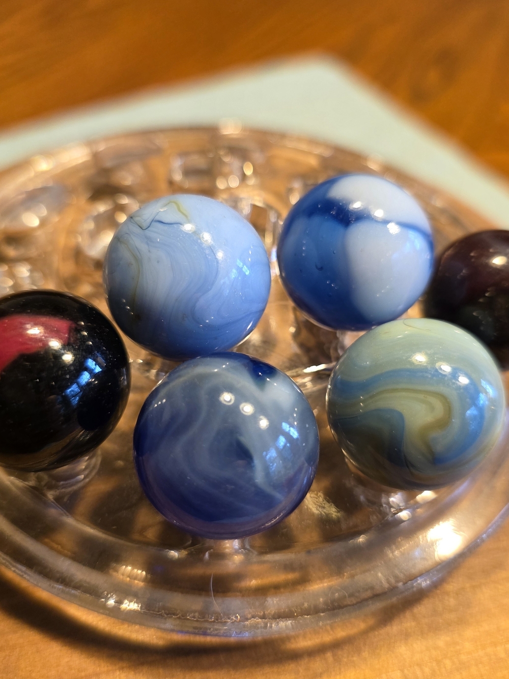 Vintage Marbles Shooter Size Lot Of 6